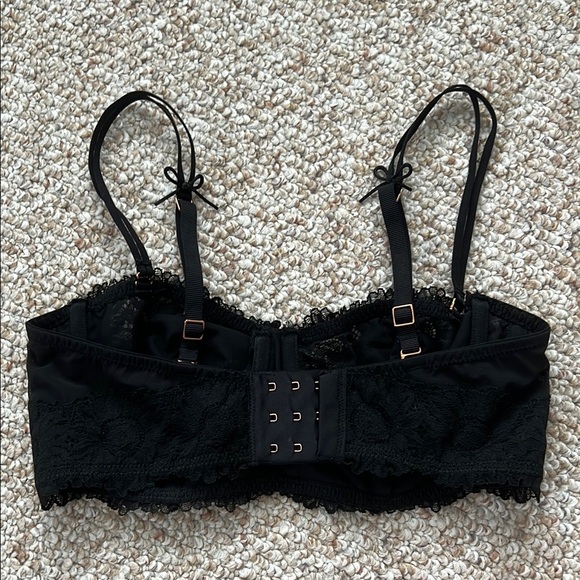 aerie Real Power Balconette Black Lace Sexy Bra with Removable Straps Size 34B - Picture 2 of 11